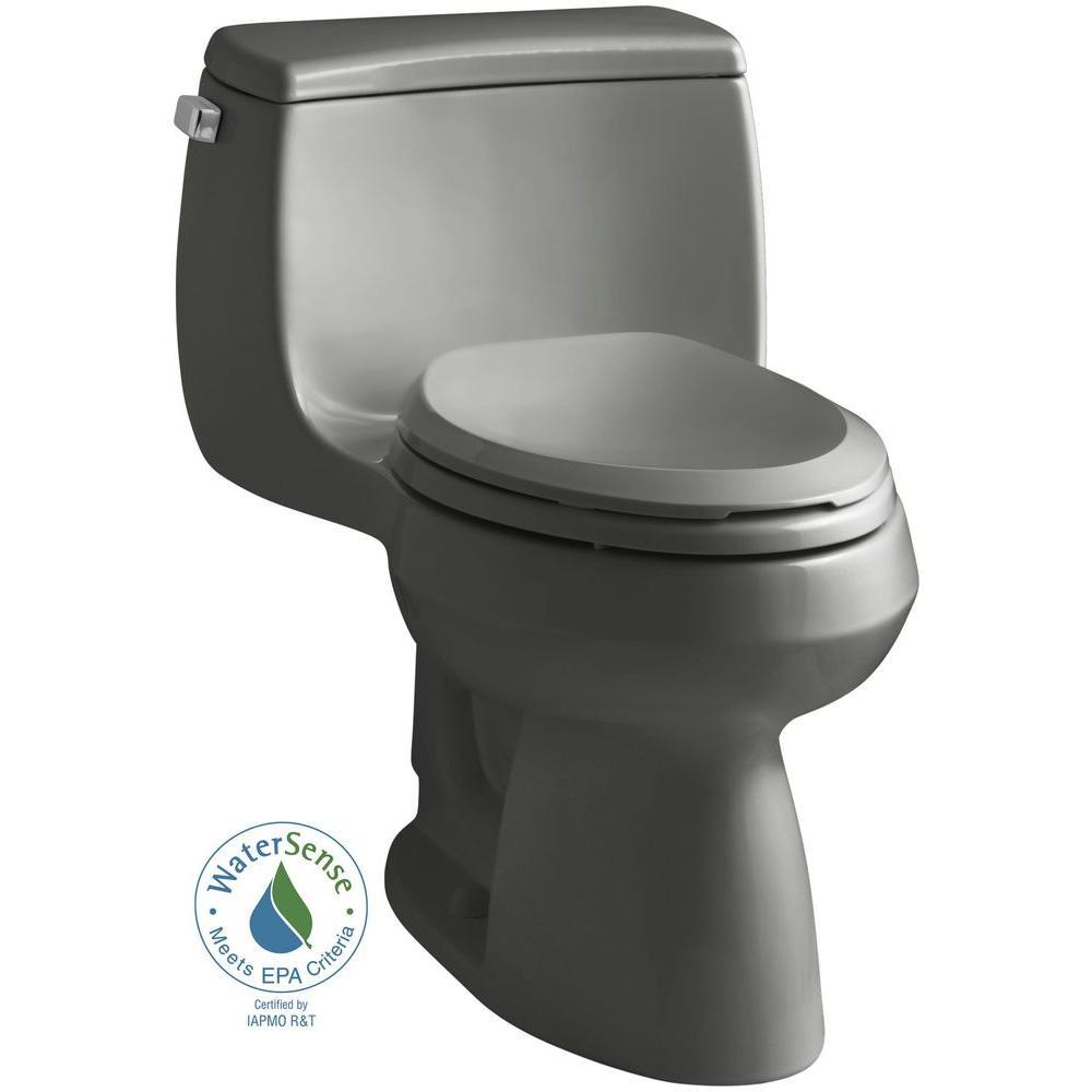 KOHLER One Piece Toilet 1-Piece 1.28 GPF Single Flush Gravity Fed Gray