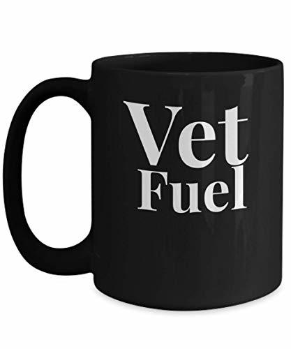 Vet Fuel Mug Black Ceramic Coffee Tea Cup for Veterinarian Dad from Daughter Son