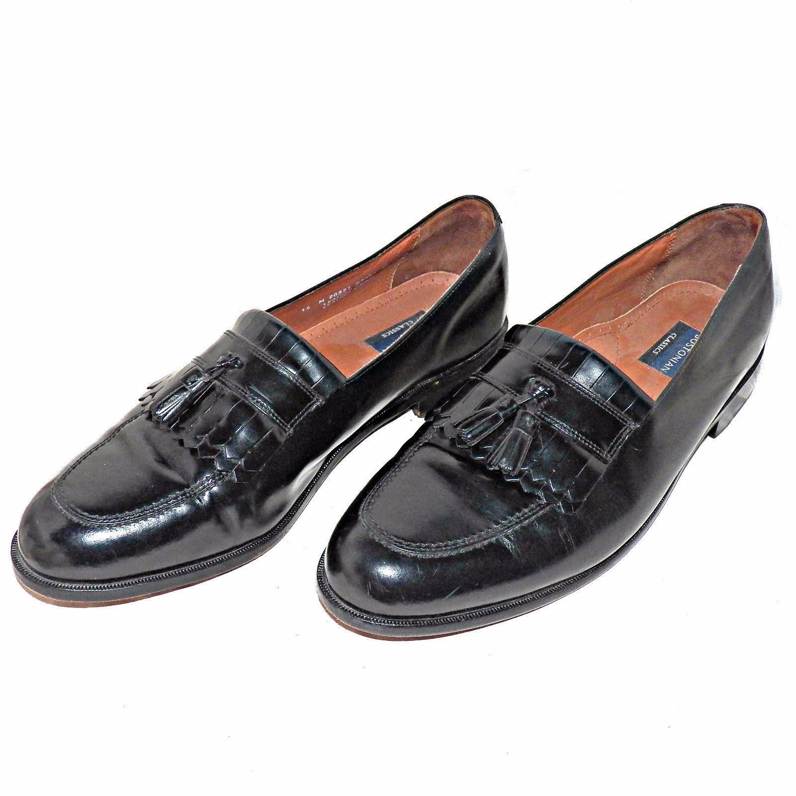 Bostonian Classics First Flex Black Leather Tassel Kiltie Loafers 20321 ...