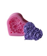 Heart-Shaped Flower Soap Mold Flexible Rose Flower Silicone Mold for Fon... - $5.00