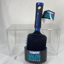 Conair Salon Results Paddle Hair Brush, Black &amp; Blue Square Cushion DeTa... - $5.69