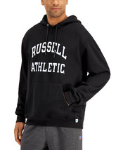 Russell Athletic Men's Archer Logo-Print Fleece Hoodie in Black Medium - $26.59