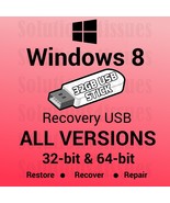 Windows 8 Pro VL 64 Bit Recovery Install Reinstall Boot Restore USB Stick - $21.99