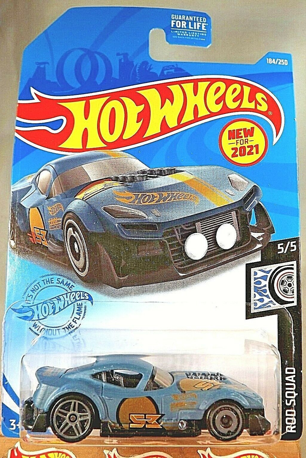 2021 Hot Wheels #184 Rod Squad 5/5 MUSCLE and BLOWN' Steel-Blue w/Gray Pr5-AD Sp
