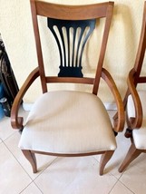 Lot of 2 Vintage Wood Brown Black Bernhardt Dining Chair Arm Rest Set Estate image 2