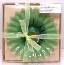 Luminessence Candle and Dish 6&quot; Green Flower w/Tealight NEW - $5.93