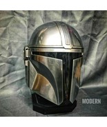 Steel Mandalorian Helmet With Liner and Chin Strap For LARP/Costumes Hel... - $152.84