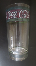 Drink Coca-Cola Cleartall Glass with Tiffany band on top and bottom - $3.47