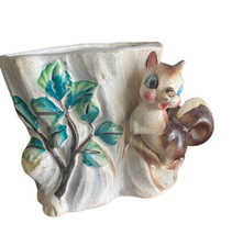 Vtg Anthropomorphic Chipmunk Squirrel Tree Planter Vase Japan Enesco - $24.74