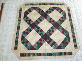 5 DIAMOND PATCHWORK Cotton QUILT Wall Hanging or Table Topper - 32&quot; x 32&quot;  - $15.00