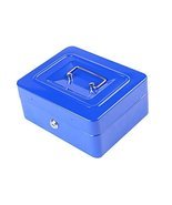 Cosmetic Box Tin Box Tinplate Gift Box With Lock Navy blue - $34.42