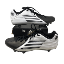 NWB Adidas Mens Scorch D White Black Football Cleats Size 12.5  - $64.34