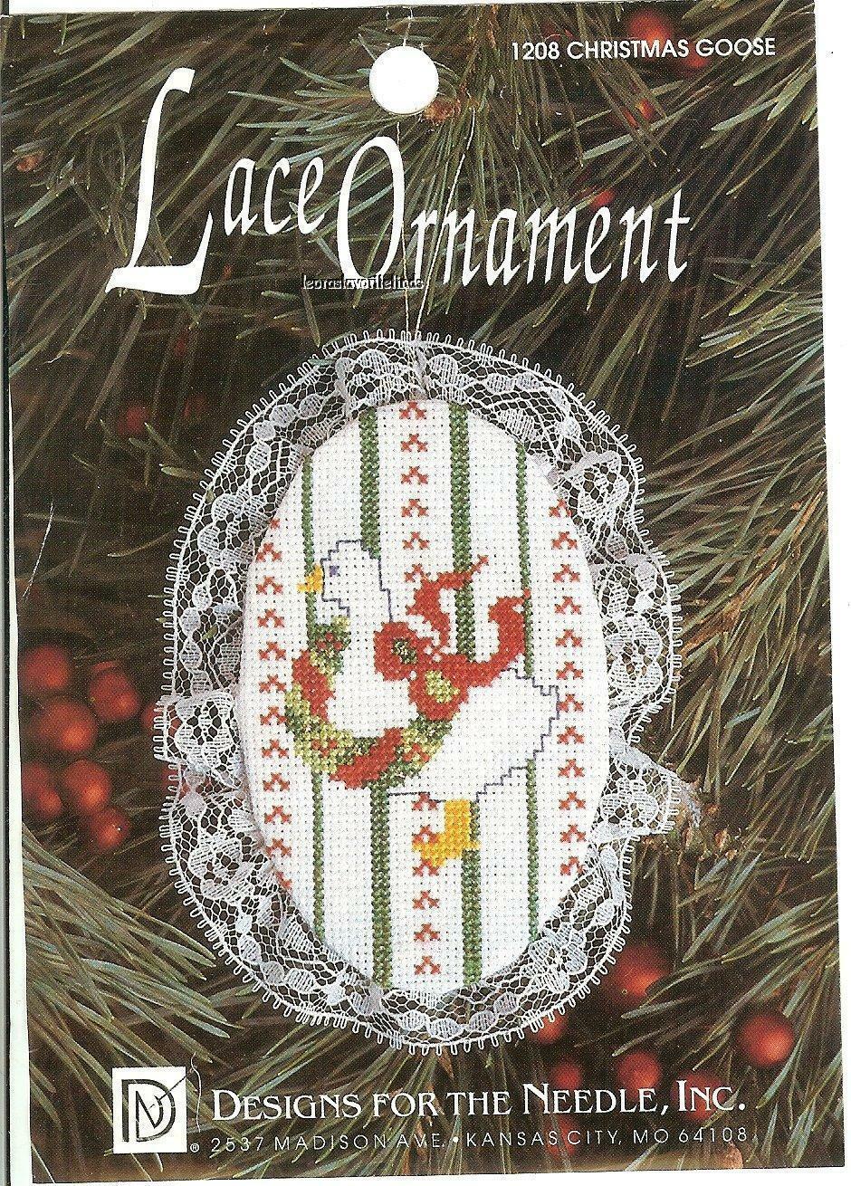 Primary image for CHRISTMAS GOOSE Lace Ornament Cross Stitch Kit Designs for the Needle - Started