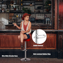 Set of 2 Adjustable Swivel Round Bar Stool  Pub Chair image 2