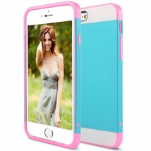 Blue Pink Hard Case for Apple iPhone 6 & 6s - Shockproof Armor Hybrid Cover USA image 1