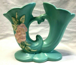 Weller Pottery Art Vase Double Horn Magnolia? Raised Floral Design Uniqu... - $149.95