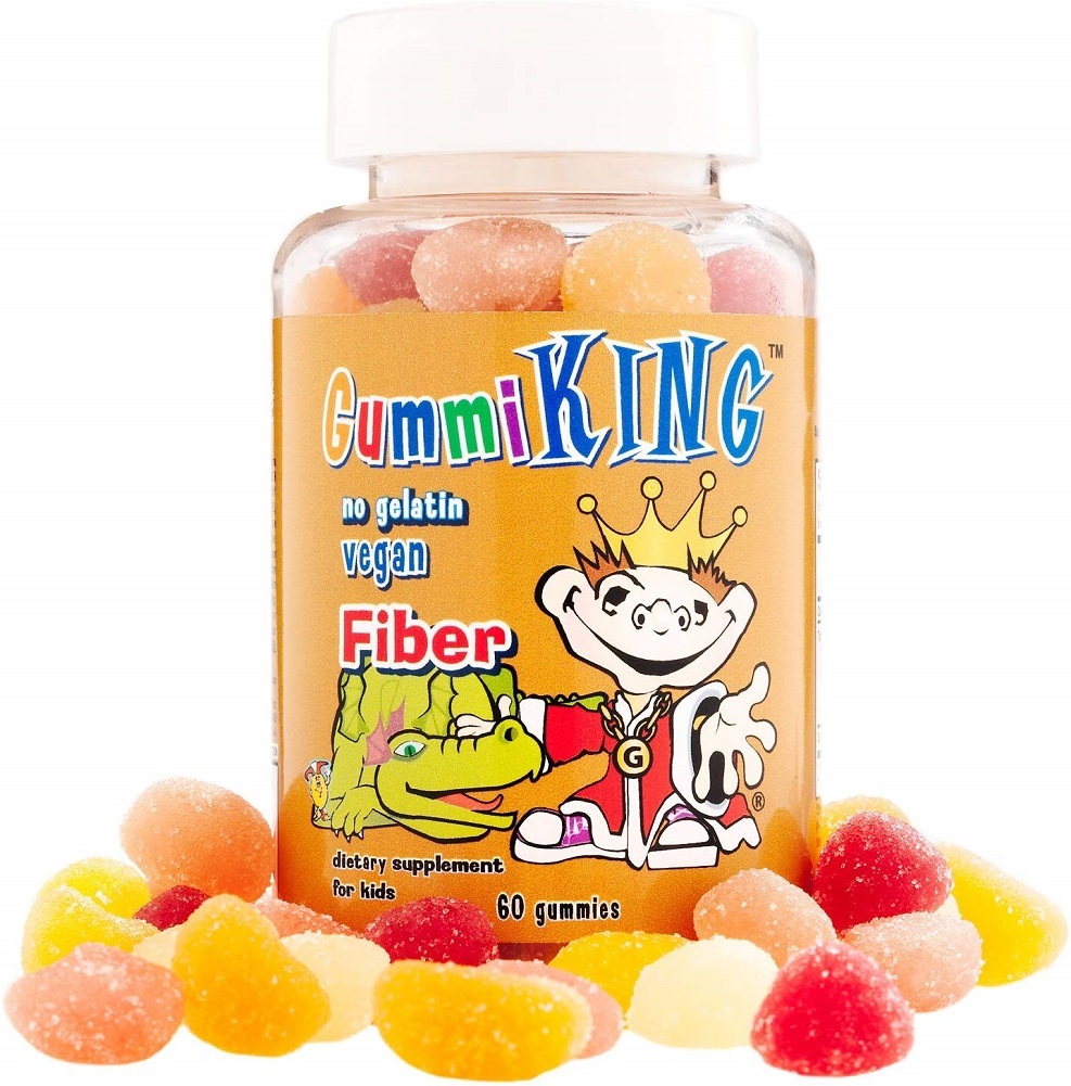 Gummi King Fiber Supplement, Strawberry/Lemon/Orange/Grape/Cherry/Grapefruit, 60