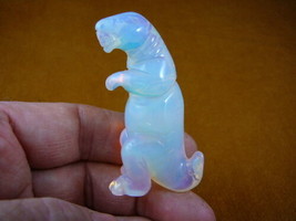 (Y-DIN-TY-712) T-REX Tyrannosaurus Dinosaur White Gem Carving Figurine Jurassic - $17.53