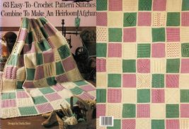 63 Crochet Pattern Stitches Blocks Sampler Heirloom Afghan Patterns - $13.99