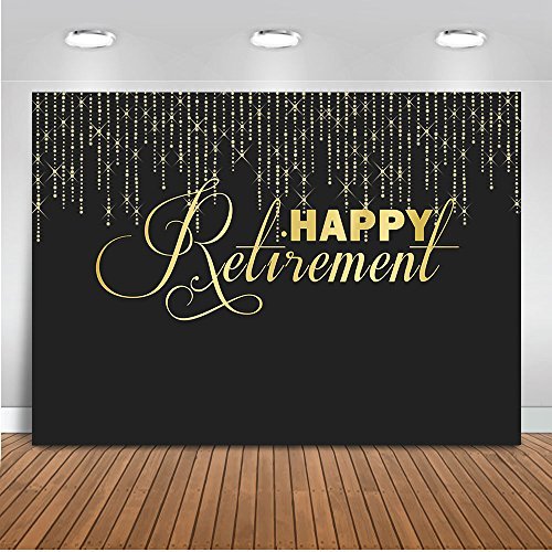 Mehofoto Happy Retirement Backdrop Glitter Lights Congrats Retirement ...