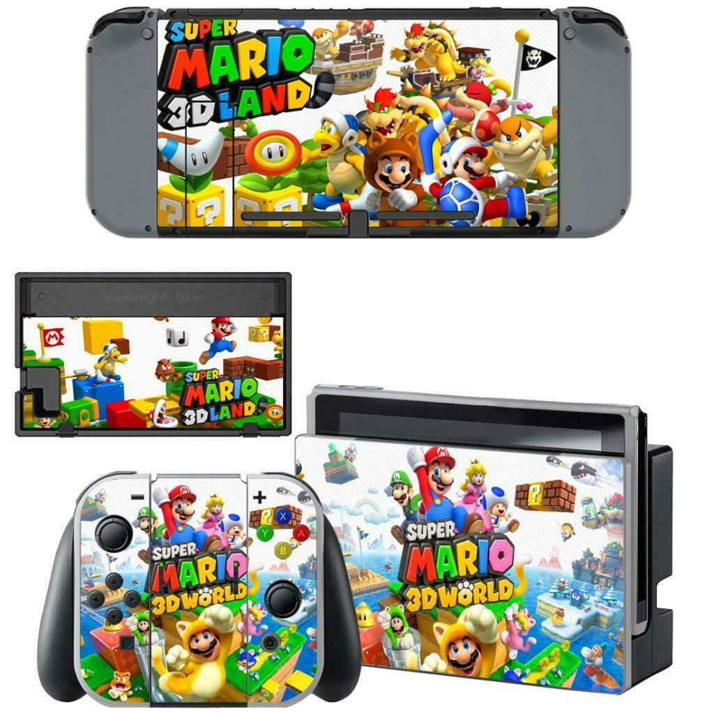 Nintendo Switch Console Joy-con Skin Super Mario 3d World Vinyl Decal 