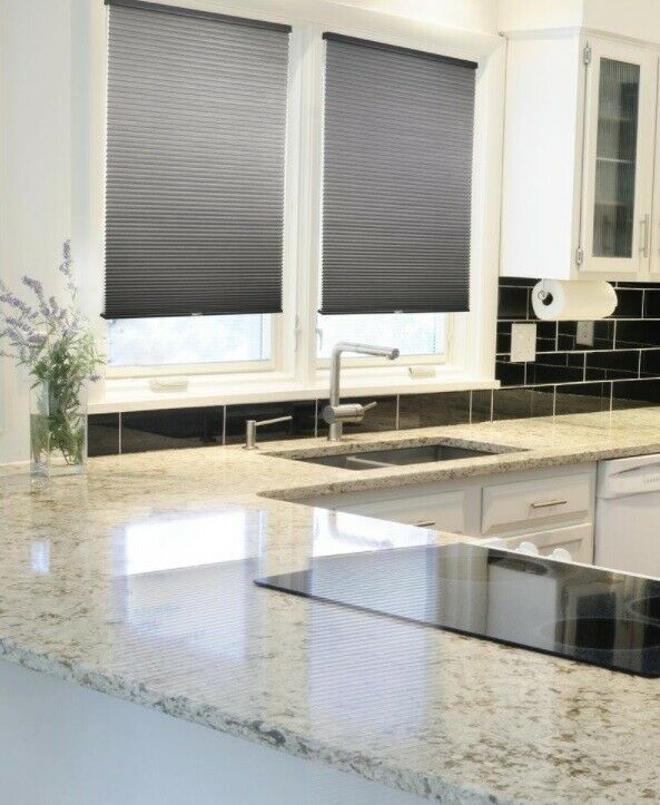 QDLG CUT TO WIDTH Silver Gray Cordless Light Filtering Pleated Shade 