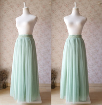 SAGE GREEN Maxi Tulle Skirt For Wedding Sage Green Wedding Bridesmaid Skirt Plus image 2