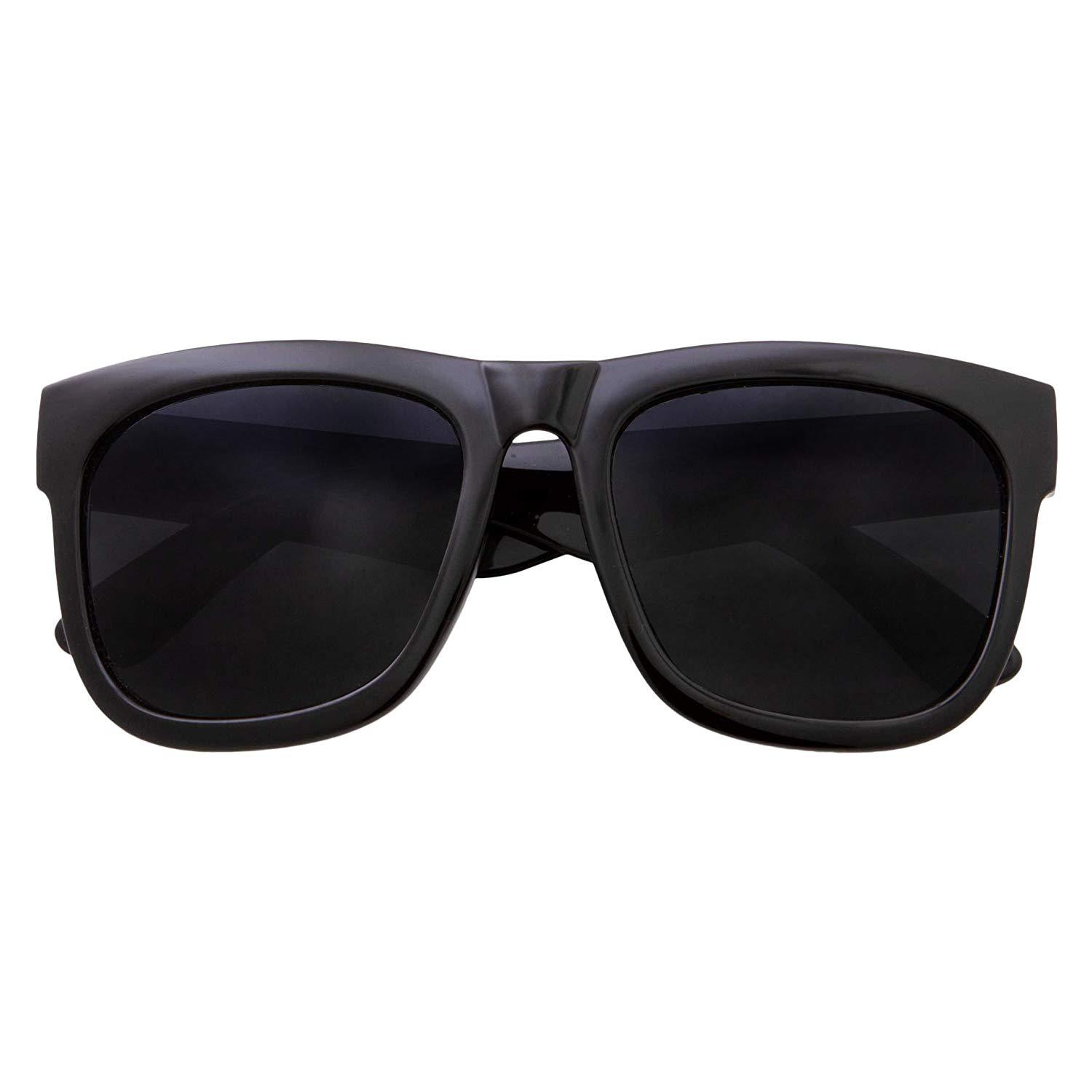 XL Men's Big Wide Frame Black Sunglasses - Oversized Thick Extra Large ...