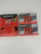 Sony HF 90 Blank Audio Cassette Tapes 90 Min High Fidelity Normal Bias Lot 4 NEW - $11.25