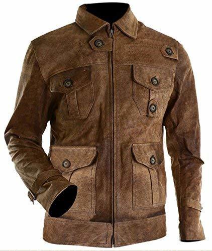 Jason Statham Expendables 2 Distressed Brown Casual Vintage Biker Leather Jacket