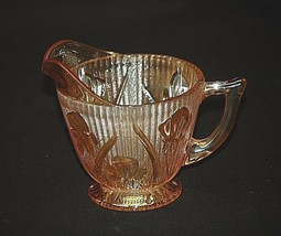 Vintage 60&#39;s Jeannette Iris &amp; Herringbone Marigold Carnival Glass Footed... - $16.82