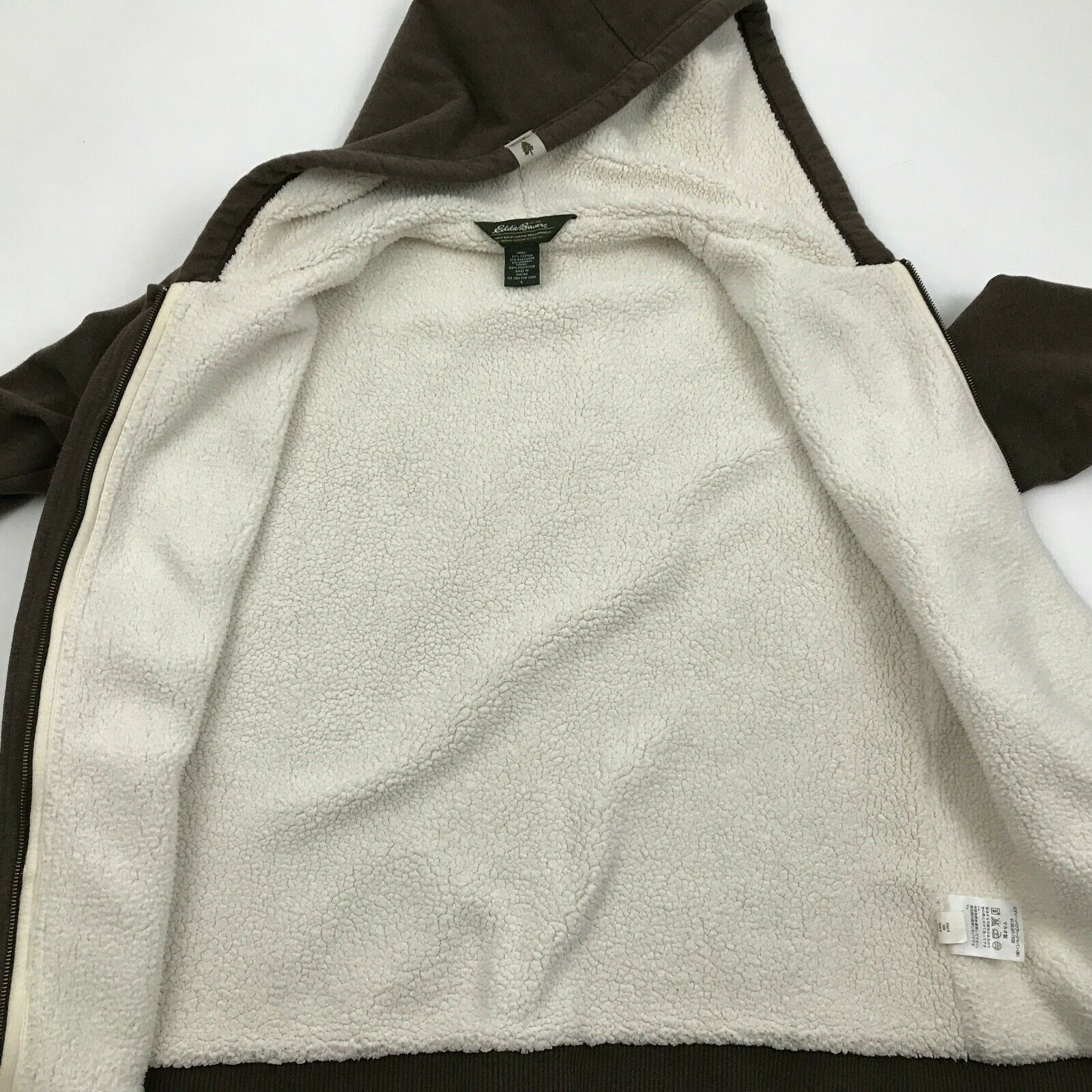 Eddie Bauer Womens Sherpa Lined Toggle Jacket Full Zip Hoodie Size L