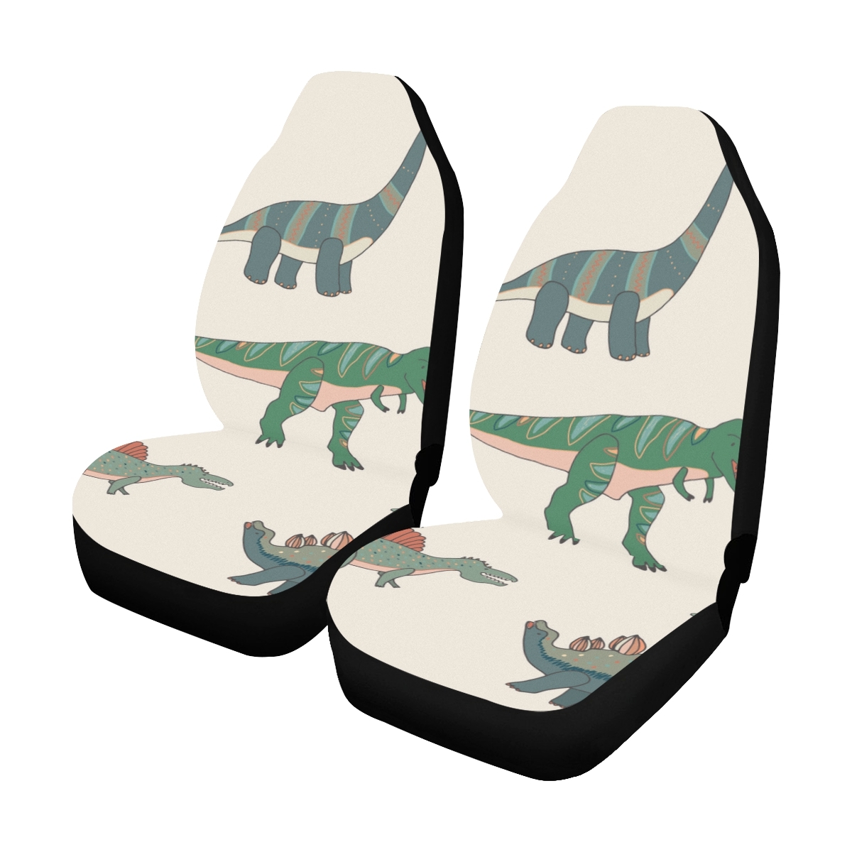 Cool Baby Dinosaur Family Cartoon Universal Fit Auto Drive Car Seat Covers Seat Covers