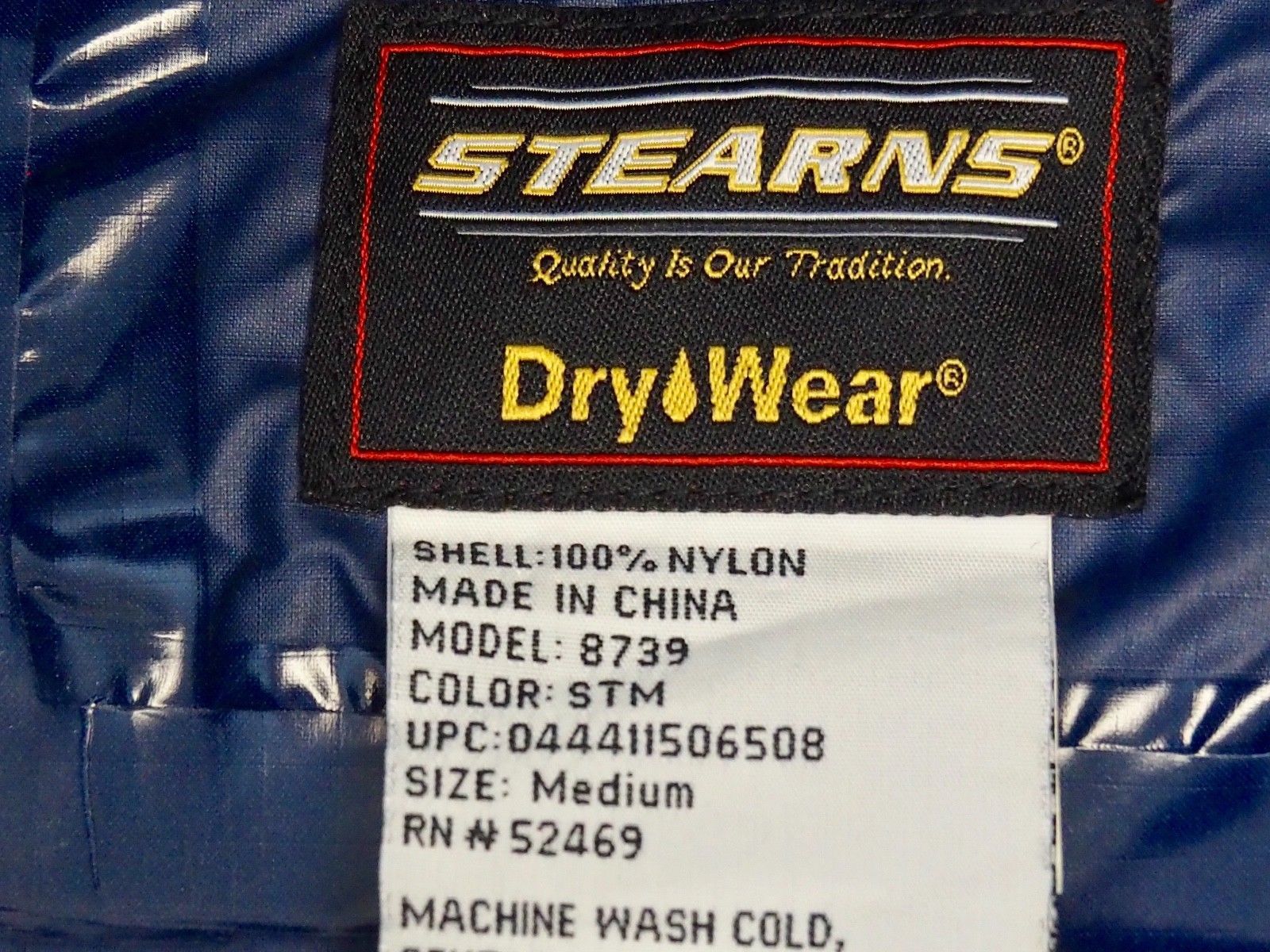 STEARNS Dry Wear Rain Jacket Mens M Blue Hooded Coat Wind/Waterproof ...
