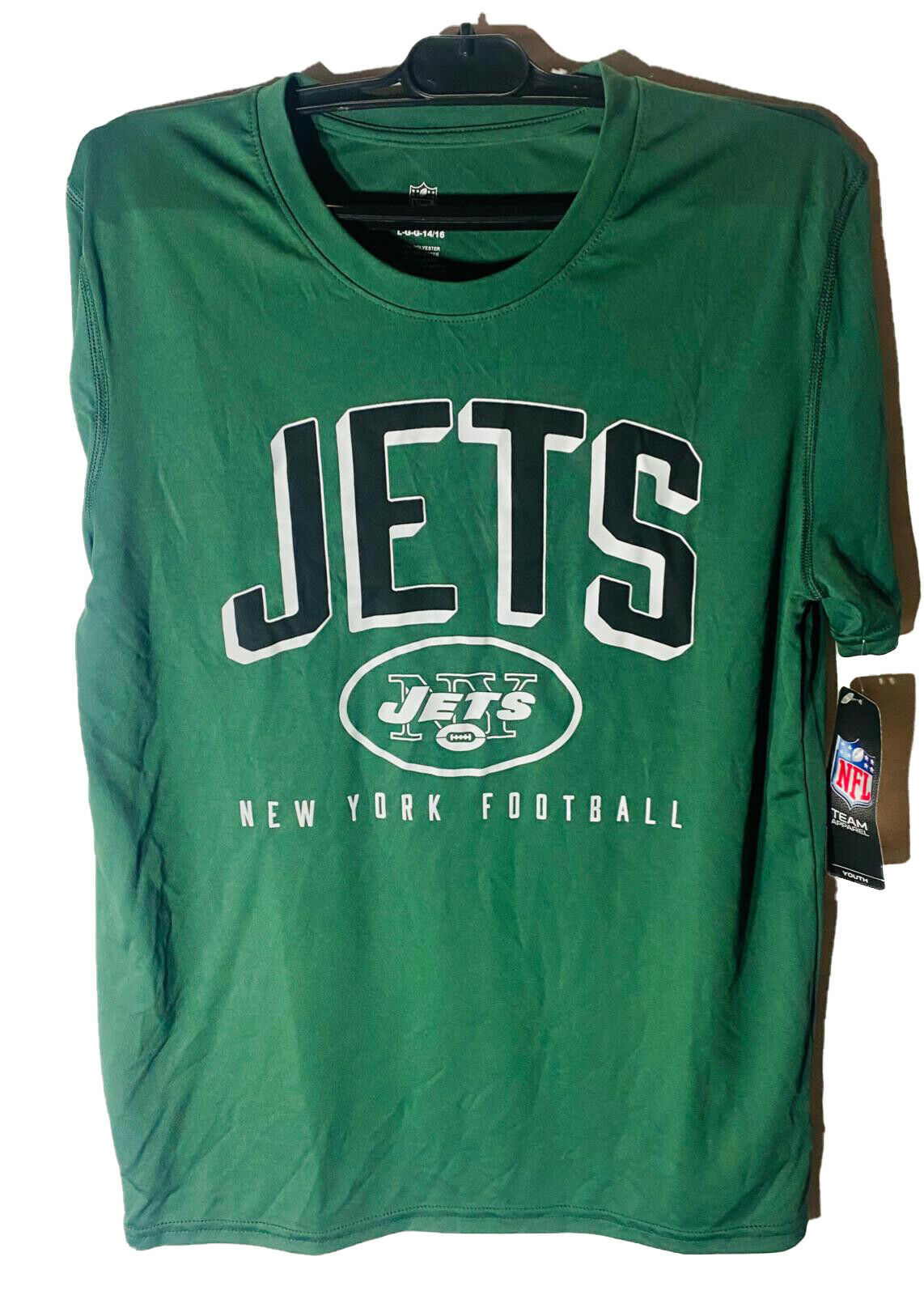 NFL Team Apparel New York Jets Green & White Size Large Football Gang  Green