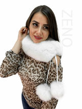 Fox Fur Transforming Wristbands Scarf Headband And Boot Cuffs 4 in 1 Pure White image 4