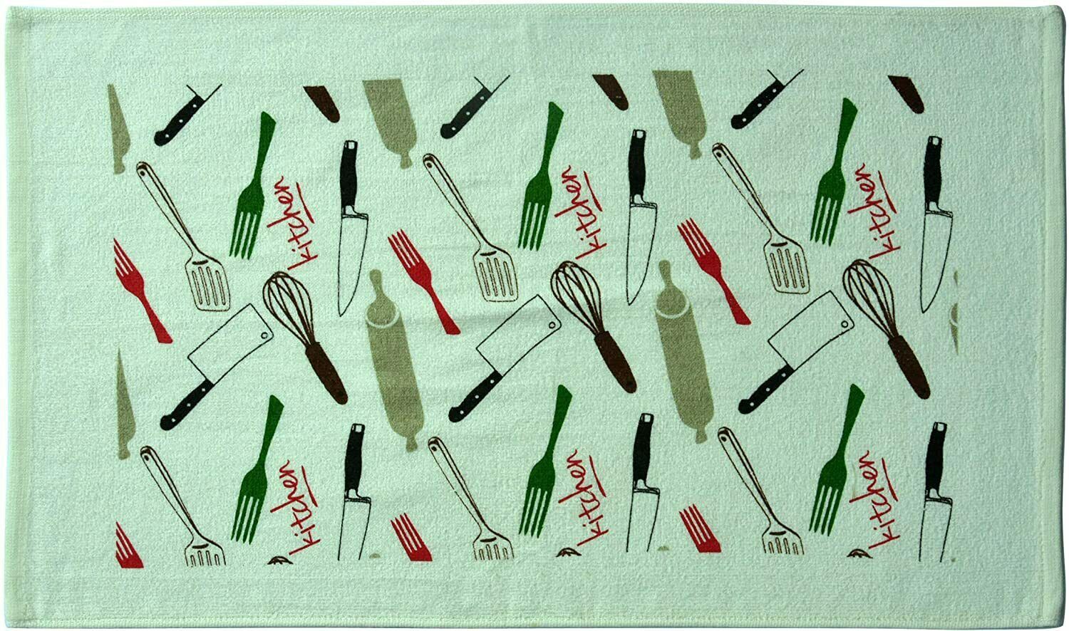 Whisk Knife Rolling Pin Fork Spatula Kitchen Dish Towels 100 Cotton