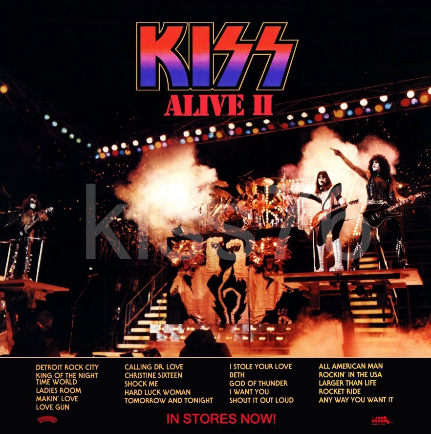 KISS Rock Band ALIVE II Album "24 x 24" Inch Custom Poster Love Gun