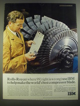 1967 IBM Computers Ad - Rolls-Royce (where 99% right is wrong) use IBM - $14.99