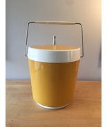 Vintage 70s ice bucket by West Bend (atomic gold/white thermal) - $30.00