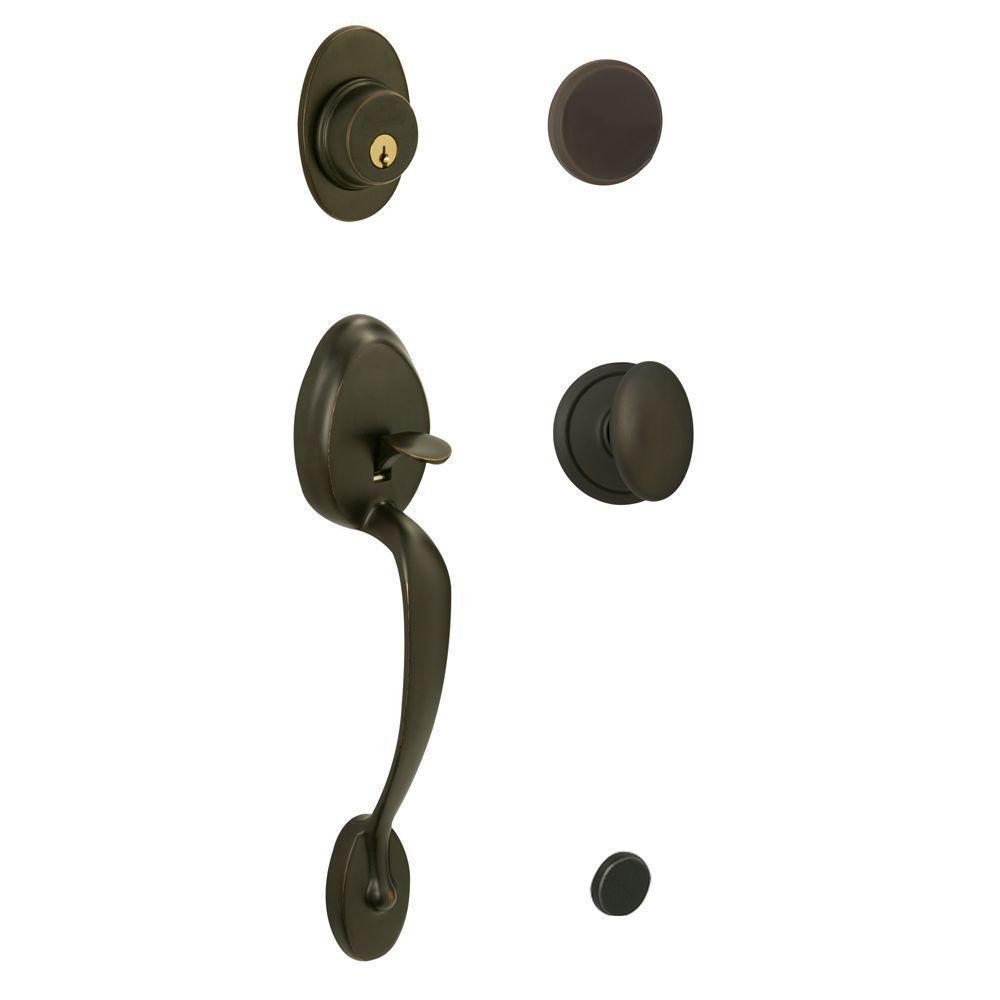 Satin Nickel Schlage F59 SIE 619 COL Collins Trim Siena Interior Handleset Knob