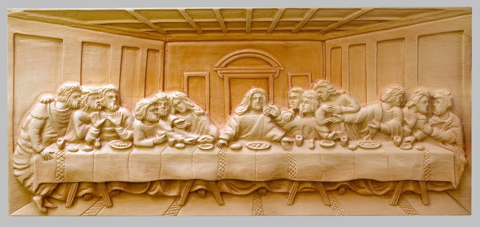 Religious Wood Carving Handmade The Last Supper Wall Hanging Decor