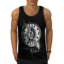 Clock Stylish Art Fashion Tee Split Clock Men Tank Top - $12.99