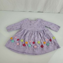 Baby Girl Gymboree Vintage Winter Sparkle Purple Flower Dress Colorful 6... - $14.84