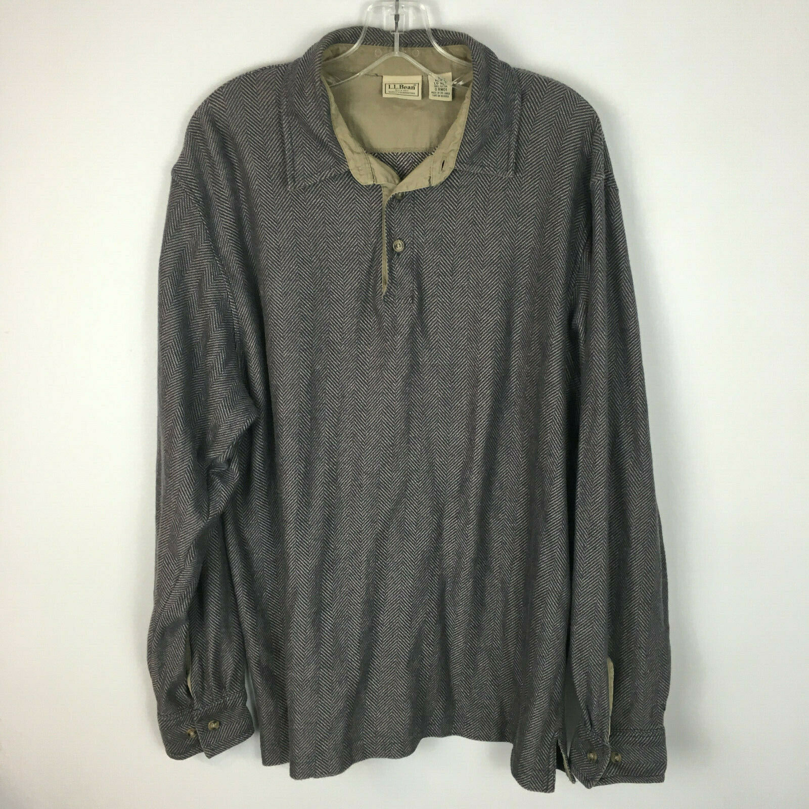 LL Bean Men's Longsleeve Thick Knit Henley Shirt Size Large Regular ...