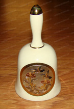 Beautifully Engraved, Etched Hummingbird Bell (Porcelain) Gold, Porcelain - $12.38
