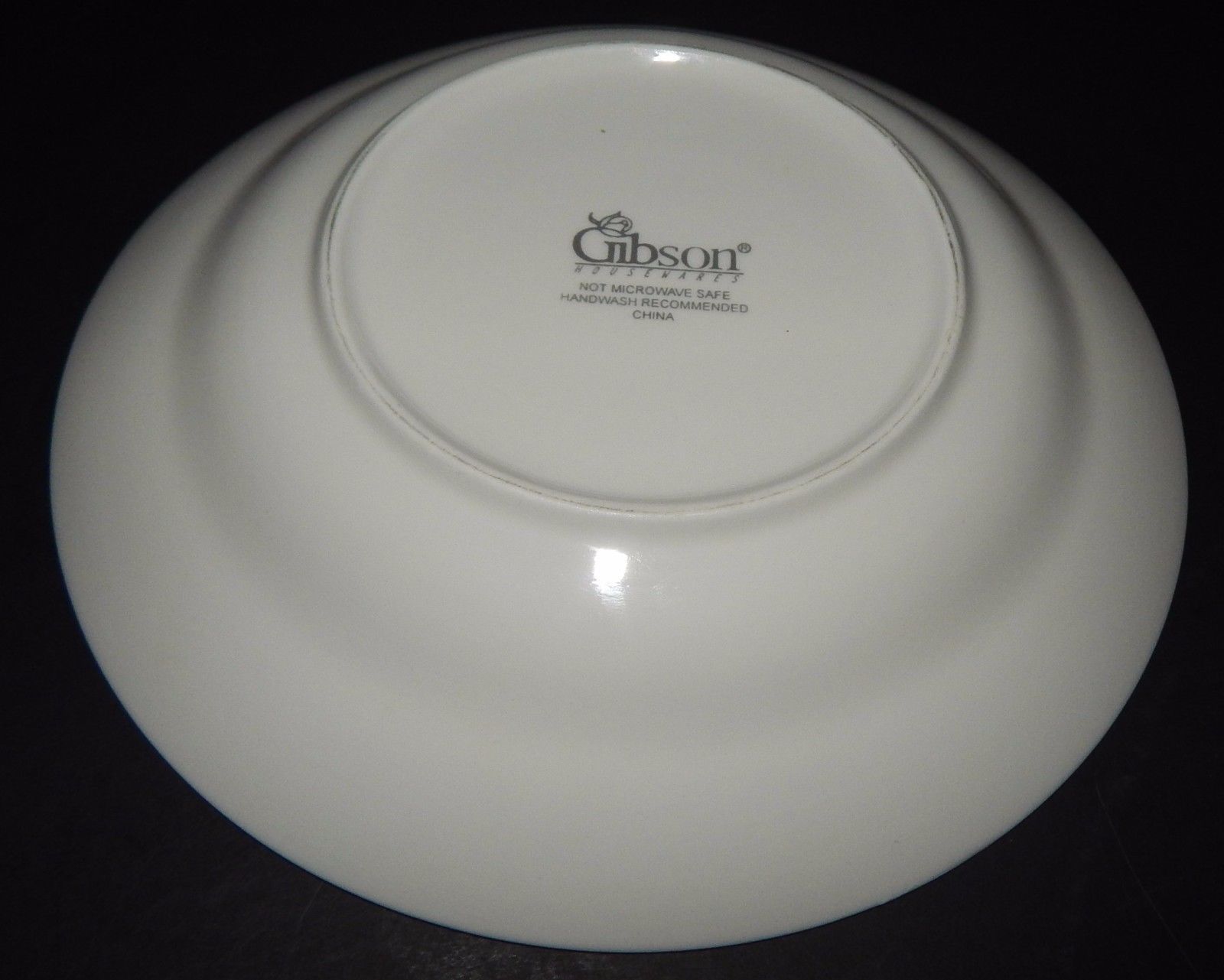 2 Gibson Designs Housewares Everyday China White w/ Gold Rim Soup Cereal Bowls Dinnerware