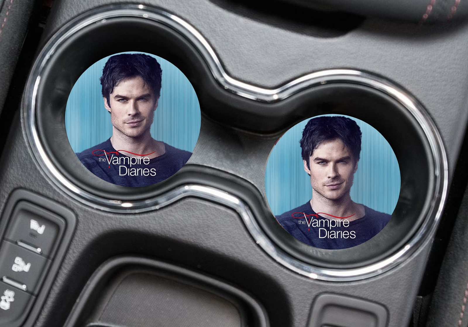 The Vampire Diaries Damon Salvatore Car Coasters Bar Tools & Accessories