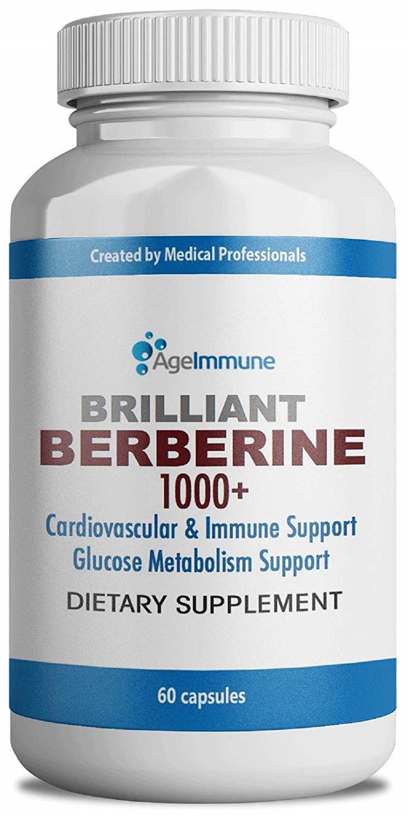 AgeImmune Berberine 1000mg Supplement Blood Sugar Support, Blood Pressure 60Caps