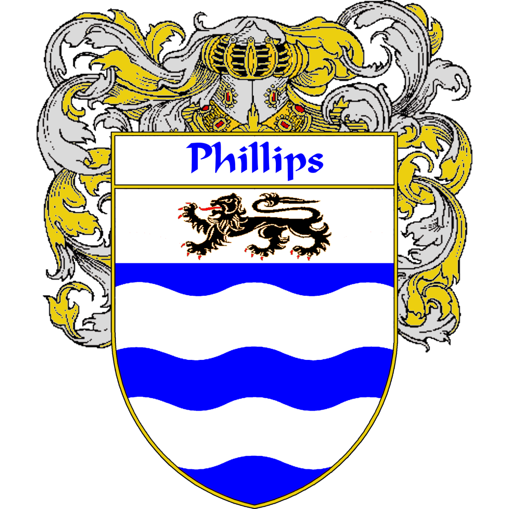 Phillips Family Crest  Coat of Arms JPG and PDF - Instant Download 